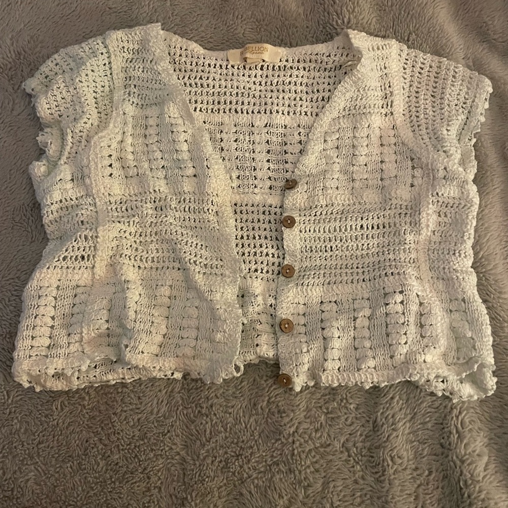 Rebellion White Crochet Knitwear